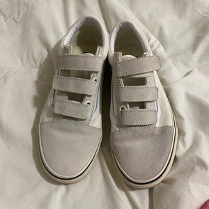 Cream Velcro vans | women’s size 8 men’s size 6.5